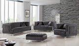 Luke Tufted Velvet Living Room Collection in Black, Navy, Grey or Cream