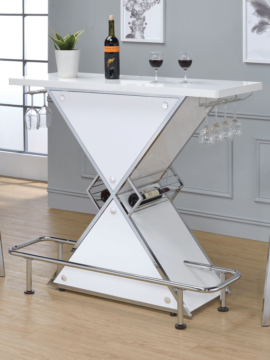 Contemporary Bar Unit with White Acrylic Panels