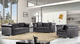 Kay Channel Tufted with Rolled Arms Velvet Living Room Collection in 4 Color Options