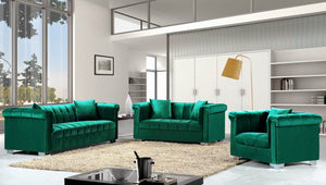 Kay Channel Tufted with Rolled Arms Velvet Living Room Collection in 4 Color Options