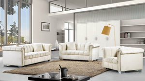 Kay Channel Tufted with Rolled Arms Velvet Living Room Collection in 4 Color Options