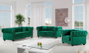 Bowie Tufted Velvet Living Room Collection in 4 Color Options