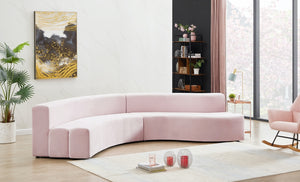 Curie Velvet Curve Sectional in 6 Color Options