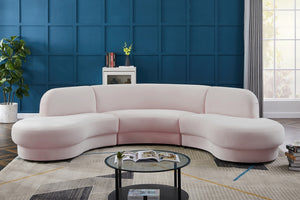 Rosanna 3 Piece Velvet Sectional in 6 Color Options