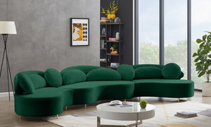 Vicky 3 Piece Velvet Sectional in 6 Color Options