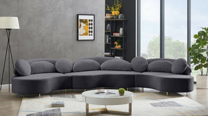 Vicky 3 Piece Velvet Sectional in 6 Color Options