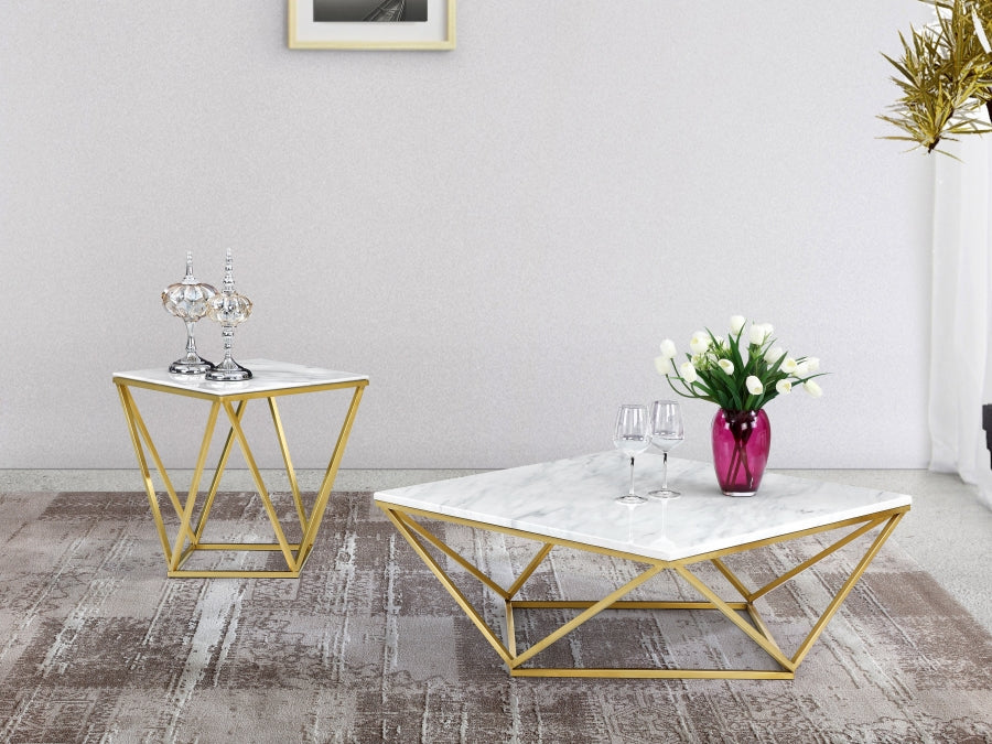 Skye Marble Occasional Tables with Chrome or Gold Stainless Steel Legs