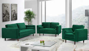 Emma Tufted Velvet Living Room Collection with Track Arms in 4 Color Options