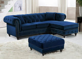 Serena Tufted Velvet Rolled Arms Reversible Sectional in 4 Color Options