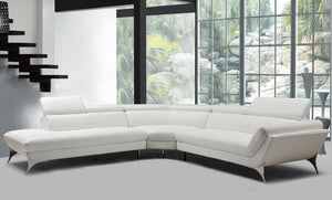 Modern Italian Leather Sectional in White or Grey