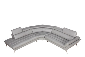 Modern Italian Leather Sectional in White or Grey