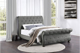 Clifton Upholstered Sleigh Bed in Beige or Grey