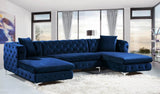 Gill Tufted Velvet Double Chaise Sectional in 3 Color Options