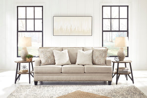 Cecil Beige Linen Fabric Living Room Collection