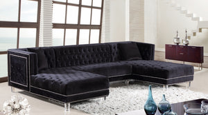 Minda Tufted Velvet Double Chaise Sectional in 4 Color Options