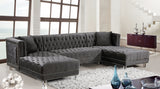 Minda Tufted Velvet Double Chaise Sectional in 4 Color Options