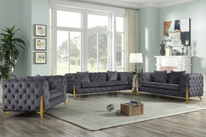 King Tufted Velvet Living Room Collection in 6 Color Options