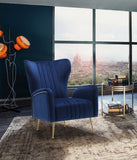 Perla Velvet Accent Chair with Gold Stainless Steel Legs in 4 Color Options