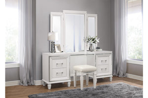 Jasmina Storage Bedroom Collection with LED Lighting in White or Grey