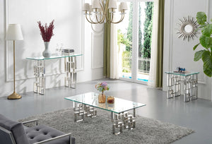Peter Geometric Base Occasional Collection with Gold or Chrome Legs