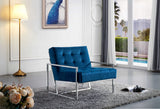 Alex Sleek Tufted Accent Chair in Black, Grey or Navy Velvet