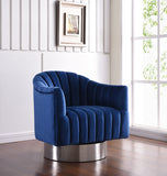 Faris Velvet Swivel Accent Chair in Grey or Navy