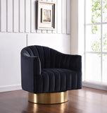 Faris Velvet Swivel Accent Chair with Gold Base in 5 Color Options