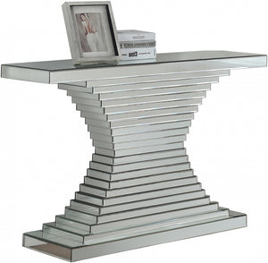 Nessa Mirrored Geometric Design Console Table