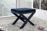 Dixon Velvet Ottoman/Bench with Chrome Nailheads in 6 Color Options