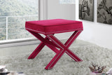 Dixon Velvet Ottoman/Bench with Chrome Nailheads in 6 Color Options