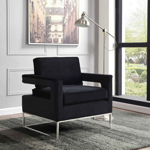 Noel Velvet Accent Chair in Black, Navy or Grey