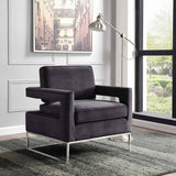 Noel Velvet Accent Chair in Black, Navy or Grey