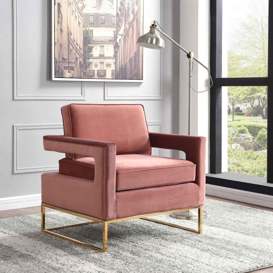 Noel Velvet Accent Chair with Gold Legs in 4 Color Options