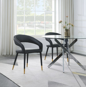 Dee Cream Faux Leather Dining Chair in 4 Color Options