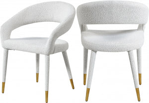 Dee Cream Boucle Fabric Dining Chair