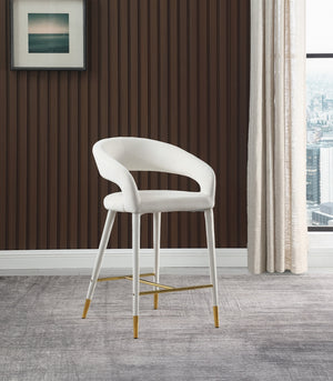 Dee Velvet Fabric Counter Height Stool in 6 Color Options