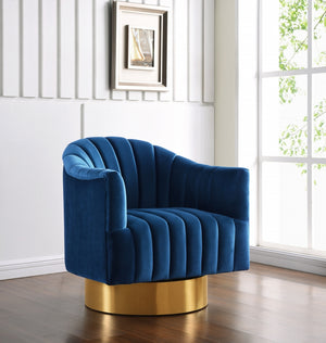 Faris Velvet Swivel Accent Chair with Gold Base in 5 Color Options