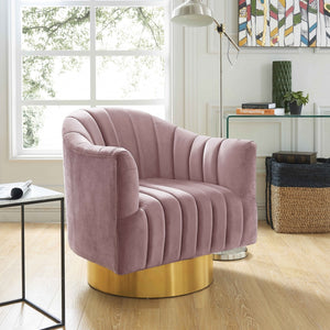 Faris Velvet Swivel Accent Chair with Gold Base in 5 Color Options