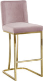 Aida Velvet Counter Height Stool with Gold Metal Frame