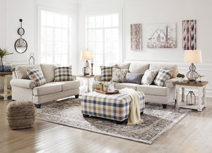 Megan Linen Fabric Living Room Collection with Optional Queen Size Sleeper