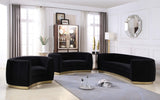 Julia Curved Living Room Collection with Gold Stainless Steel Base