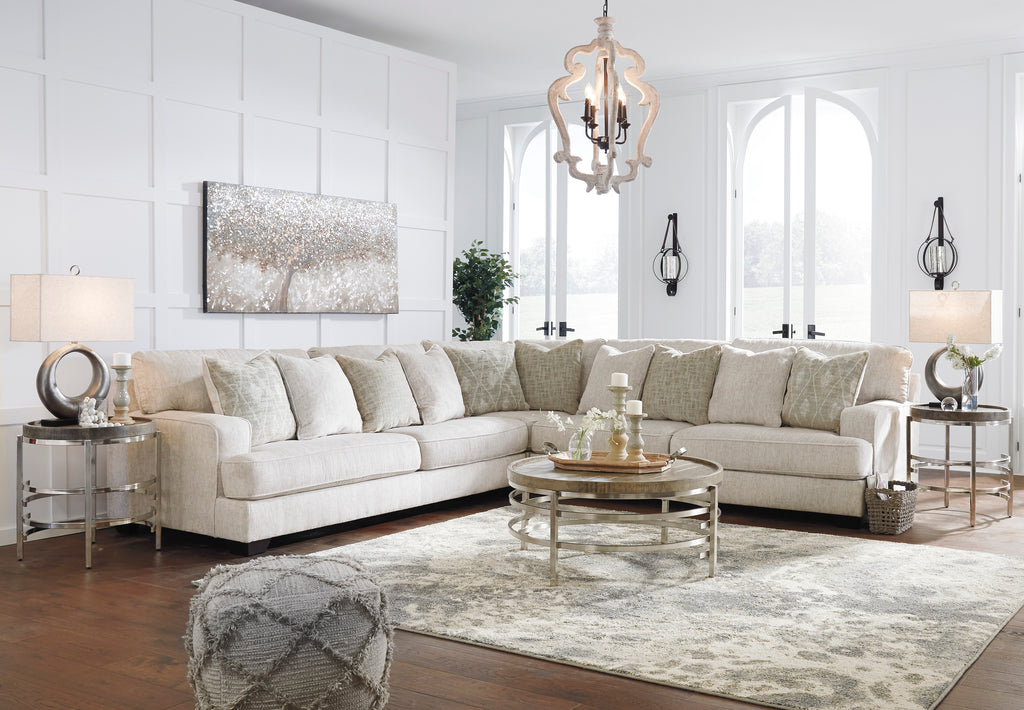 Amina Chenille Fabric Sectional with Track Arms