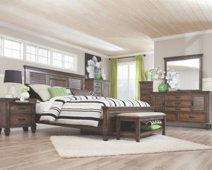 Frankie Rustic Bedroom Collection in Burnished Oak