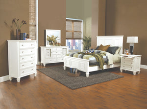 Sandy Beach Panel Bedroom Collection in White or Black