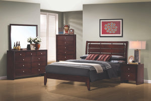 Serenity Solid Wood Bed with Cut-Out Design Headboard