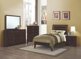 Serenity Solid Wood Bed with Cut-Out Design Headboard