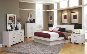 Jessica White Platform Bed with Lights