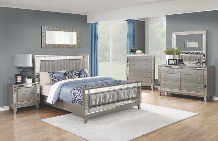 Leia Metallic Transitional Glam Bedroom Collection