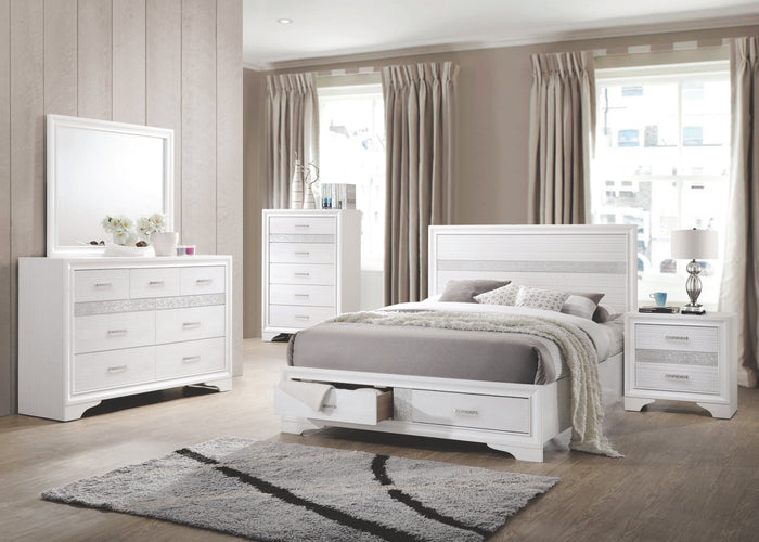 Mirah White Storage Platform Bedroom Collection