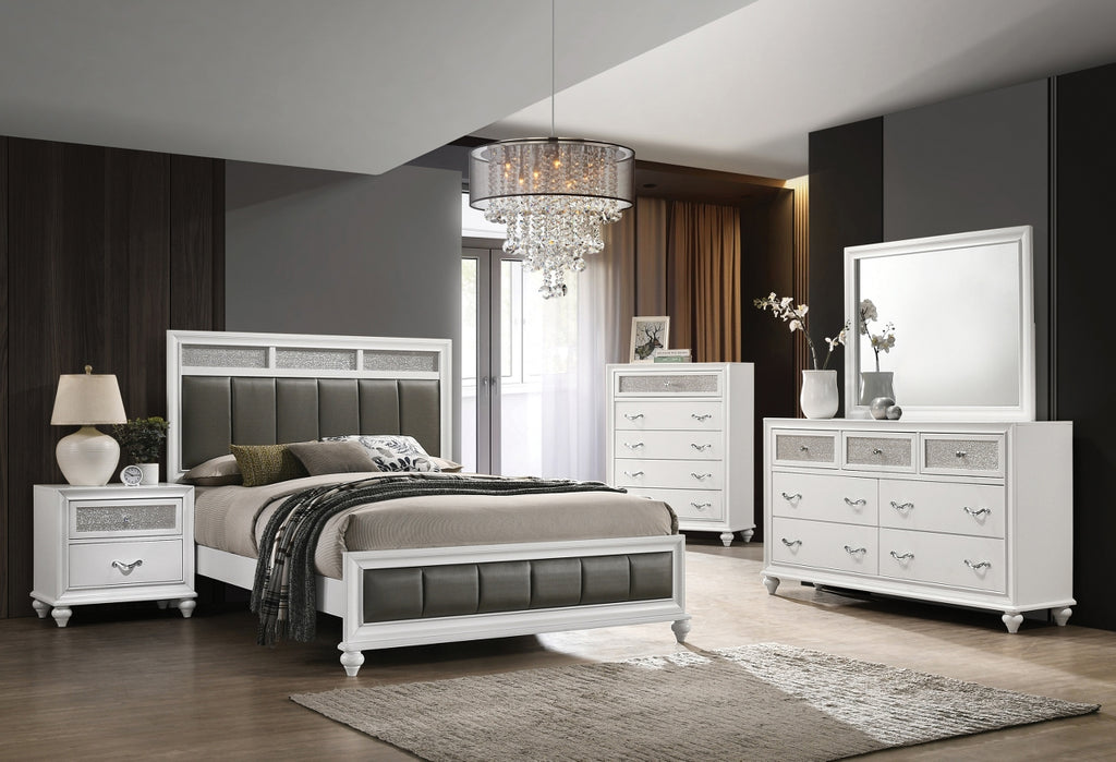 Barras Transitional Glam White Bedroom Collection